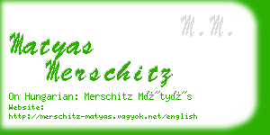 matyas merschitz business card